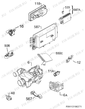 Схема №4 F55505VI0 с изображением Микромодуль для посудомоечной машины Aeg 973911536074017